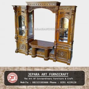 Jual Furniture Buffet Tv Jati Ukir BCA Jepara Harga Murah