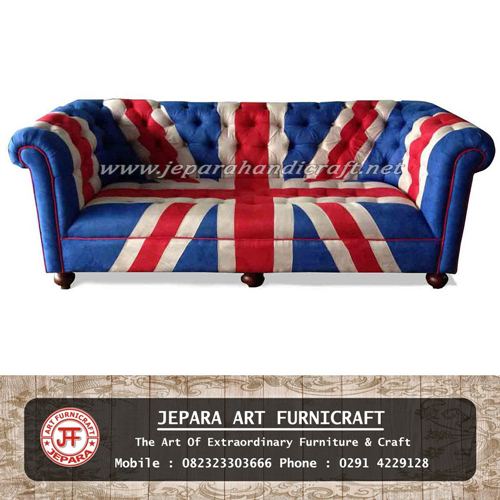Sofa Tamu Chesterfield Bendera Inggris