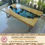 Jual Meja  Tamu  Antik River Flows Kaki Besi Stainless  Resin 