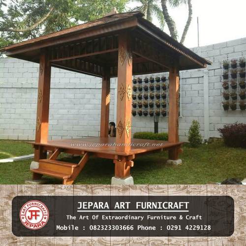 Extra Diskon Gazebo Kayu Kelapa Atap Sirap  Ulin