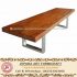Meja Makan Solid Trembesi Kaki Stainless 3 Meter