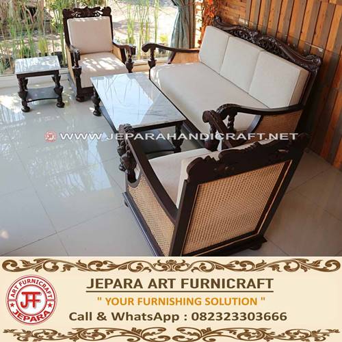 Jual Kursi  Tamu  Jati Rotan  Antik Indische Elegant Artistik