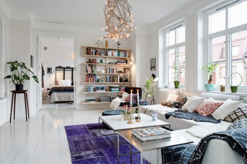 gambar Desain Interior Ruang Tamu Scandinavian Style