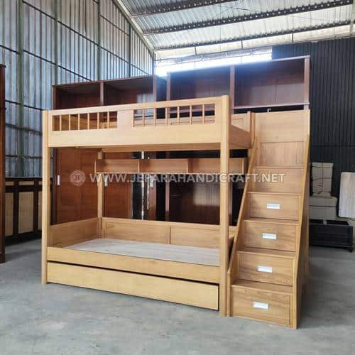 Jual Tempat Tidur Tingkat jati Minimalis Aprilia Bergaransi