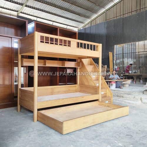 Beli Tempat Tidur Tingkat jati Minimalis Aprilia Bergaransi