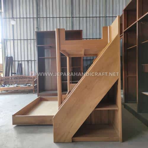 Jual Tempat Tidur Tingkat jati Minimalis Aprilia Terpercaya