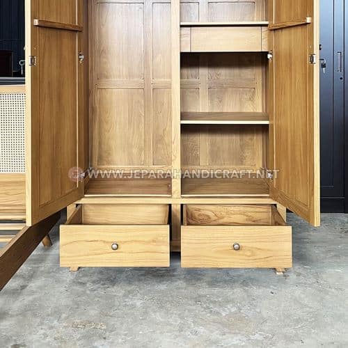 Beli Lemari Pakaian Minimalis Rotan Herline Bergaransi